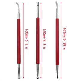 sunnates 3 PCS Leather Press Rub Tool Stainless Steel Leather Carving Modelling Tools Leather Carving Tools for DIY Leather Crafts