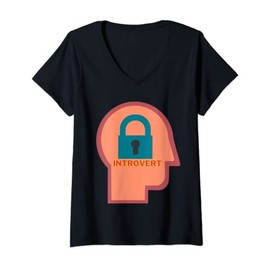 Womens INTROVERT ANTI SOCIAL FRAME OF MIND Vintage Introvert V-Neck T-Shirt