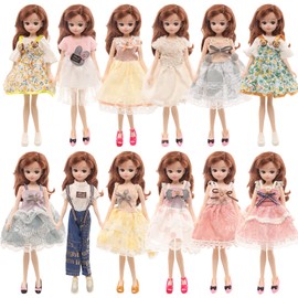 Barwa 22cm Doll Clothes Licca Doll Dress Random 5 Pieces Clothes Set 1/6 Doll Clothes 22cm Doll Dress Handmade Cute