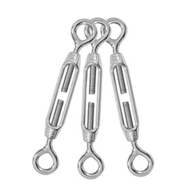 Jamiikury 3PCS M4 Eye & Eye Turnbuckle 304 Stainless Steel Turnbuckle Wire Rope Tension Heavy Duty Turnbuckles for Cable Railing Wire Rope Hardware Kit (M4, Eye & Eye)