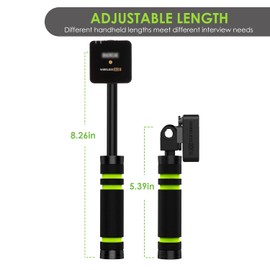 YOUSHARES Interview Microphone Handle - Rode Interview Go Handheld Metal Retractable Handle Reporter Dynamic Microphone for Interviews, Compatible with Rode Wireless Go ii Microphone