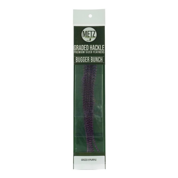 Umpqua Metz Bugger Bunch Hackle Grizzly/Purple