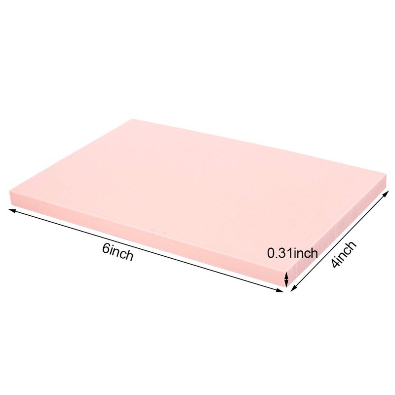 SGHUO 12pcs 4"x6" Pink Rubber Carving Blocks Linoleum Block Stamp