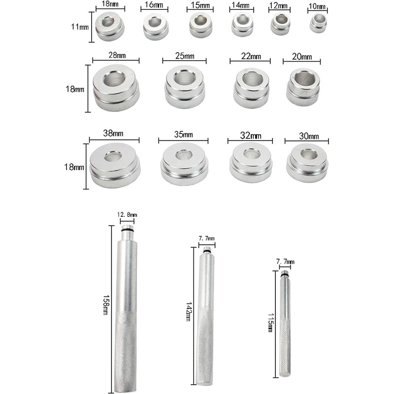 Kuroobaa Bearing Race Seal Driver 17 Pieces