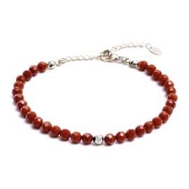 Bergerlin Genuine Natural Stone Pearl Bracelet with 925 Sterling Silver Pearl or Gold-Plated Pearl - Faceted with Clasp - with Certificate of Authenticity, 925 Silber - 15,5+3cm