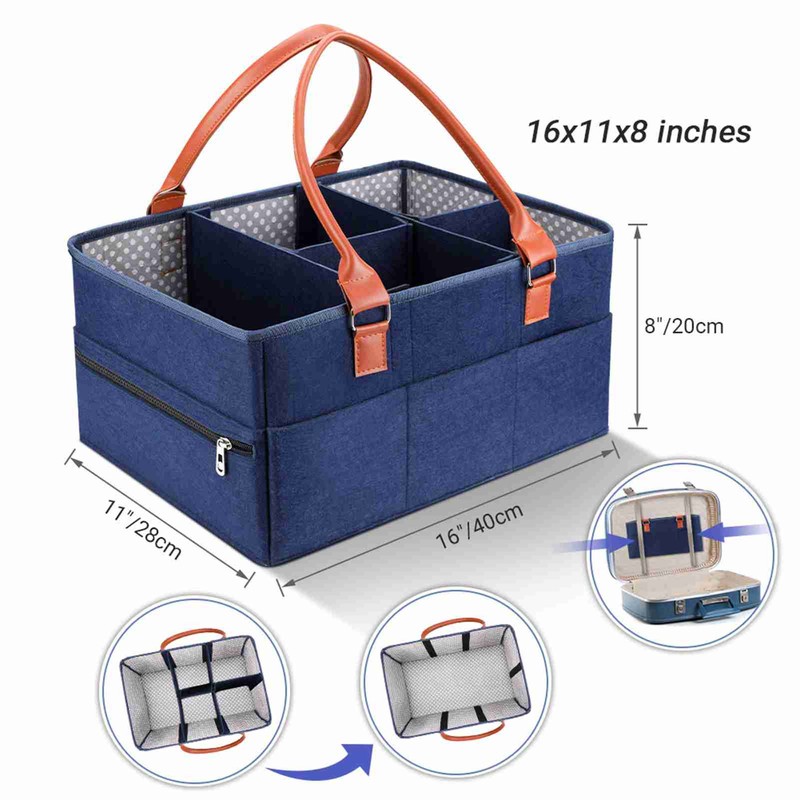 Baby Diaper Caddy Organizer, Large Portable Nappy Storage Basket Personality