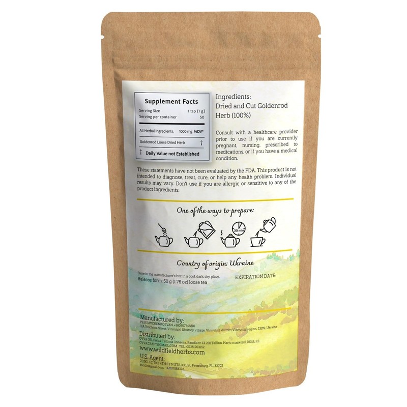 1.8 oz. Goldenrod Tea Herb Golden Root (Solidago virgaurea L.)