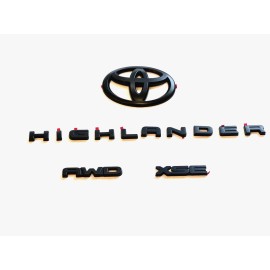 Toyota 2021-2024 HIGHLANDER XSE AWD Matte Black EMBLEM OVERLAY KIT PT948-48200-02