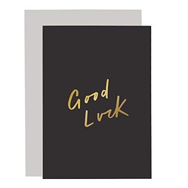Old English Co. Luck Card - Single Black & Gold Blank Good Luck Card | Positivity Cards for Mum, Sister, Brother, Husband & Friends | Special for Birthdays, Graduation & Celebrations