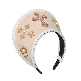 Tudor Queen Coronet Hooded Hat for Women Anne Boleyn Hat Headwear Elizabethan Headwear French Royal Headband for Cosplay Party