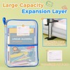 A4 Document Bag Mesh Travel Bag File Pockets Zipper Nylon