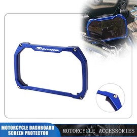 MFGZD Motorcycle Dashboard Screen Protector With Protective Frame Compatible with S1000RR 2020-2023 Moto Speedometer Scratch Cluster Screen Protection Film Dashboard Screen Protector (Blue)