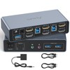 Alxum HDMI KVM Switch for 2 Monitors and 2 Computers, Dual Monitor KVM USB Switcher, 4K@60Hz, Support Copy and Extend Mode, with USB 3.0 Ports, Desktop Controller and 2 USB Cables.