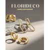 Florideco 3Pairs Chunky Gold Earrings Set 14K Gold Plated Hoop
