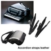 Yibuy 2Pcs Artificial Leather Accordion Straps Black Straps Replacement Musical