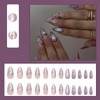 RUOKEXIN Almond Press on Nails French Tip Fake Nails Purple