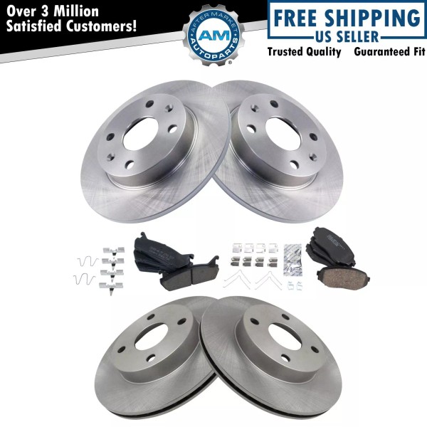 AM Autoparts Brake Rotor & Posi Ceramic Pad Front &