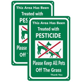 TISOSO This Area Has Been Treated with Please Keep All Pets Off The Grass Sign, Pick Up After Your Dog Signs for Fence Outdoors Lawn Garden Yard Signs 8X12 Inches 2Pcs