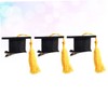 BIUDECO Graduation Party Hairpins Set of 3 Yellow Doctoral Hat