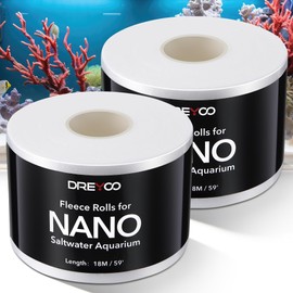 Dreyoo 2 Pack Replacement Fleece Roll Compatible with Red Reef NanoMat Roller Filters, 59' Length x 2.2" Width, Superior Filtration for Clean Clear Reef Tanks, Easy to Install