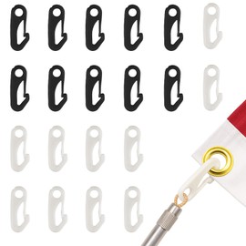 AHRLIC 20 Pack Nylon Flag Pole Clips Hooks, Windproof Flag Snap Hook Set Fixed Flags and Ropes Connectors, Lightweight Noise-Free Kit Multi-Use in Camping, Gardening, Fit Flag Poles, Curtains
