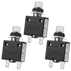 Clyxgs Thermal Circuit Breaker, 25 Amp Push Button Circuit Breaker Manual Reset 32V DC 125/250VAC 50/60Hz Overload Protector with Quick Connect Terminals and Waterproof Button Transparent Cap 3PCS