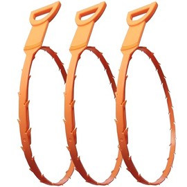 Unclogging Snake Tool 25 Inch, Hair Clog Remover for Sink Shower Kitchen (3-Pack)