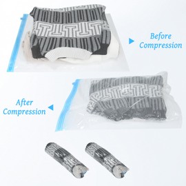 10Pack Travel Space Saver Bags((S*4, L*3, XL*3),travel accessories vacuum sealer bags for clothes,No Need For Vacuum Machine Or Pump,Vacuum Storage Bags for Travel Essentials.