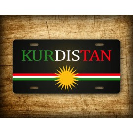 SignsAndTagsOnline.com Kurdish Flag License Plate Kurdistan Alaya Rengîn Kurds Flag Auto Tag