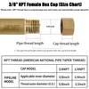 Sutekus Pipe Fitting Cap NPT Female Pipe Brass Fitting Hex