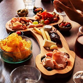 Bachelorette Party Tray, Wooden Rectangular Tray with Wood Hen Aperitif Board Design, Perfect for Bachelorette Night, Bridal Shower, or Girls Night Out, 15.75" x 8.27"