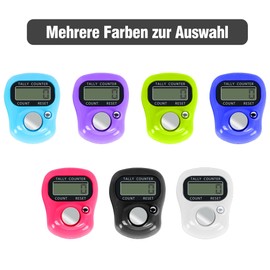 Set of 15 Stitch Markers Knitting Cikirmatik Hand Counter: LED Row Counter Knitting Electronic Counter Mini Finger Counter for Knitting, Sports, Inventory, Marketing, Golf (7 Colours)