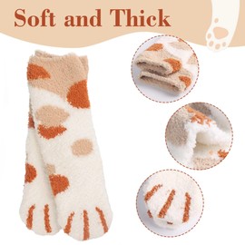 HIALTODAY Fuzzy Socks Womens Cozy Fluffy Socks for Women Soft Winter Warm Socks for Home Christmas Gifts, Cat C
