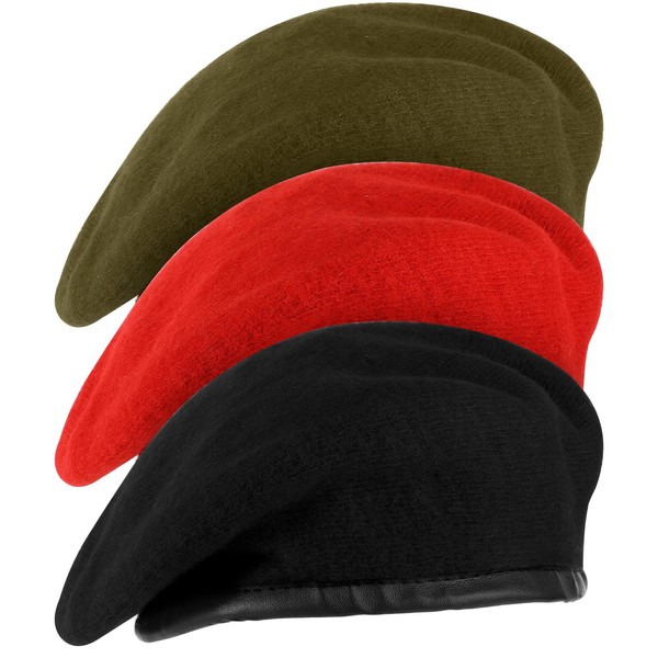 Zhehao Adjustable Wool Berets Solid Color Military Army Style Berets