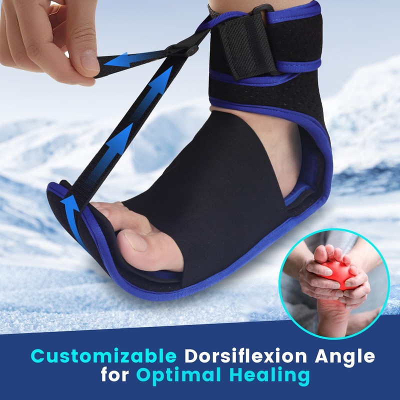 NEWGO Plantar Fasciitis Night Splint with Cold Therapy Ice Pack,