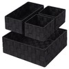 Posprica Woven Storage Baskets for Organizing, Small Black Baskets Cube