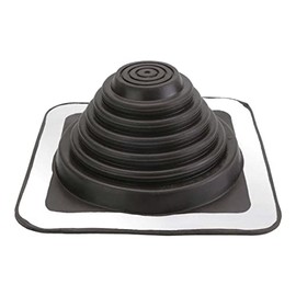 Fasteners Plus #8 EPDM Roof Flashing Boot, Fits Pipe Diameters 6-3/4" - 13-1/2" Wide, Includes Square Metal Roof Pipe Flashing, Black