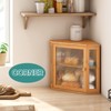 viewcare Corner Bread Box for Kitchen Counter, Bamboo Wood Large