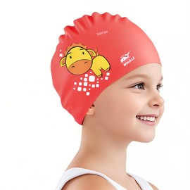 Kids Swim Cap Cute Animal Print Swimming Cap Suitable for Boys and Girls Aged 3-16 Years Old(colt Print Pattern)