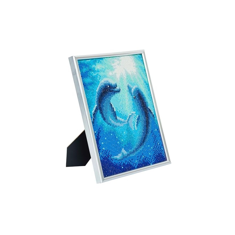CRYSTAL ART Diamond Embroidery Kit White Frame 21x25cm Dolphins