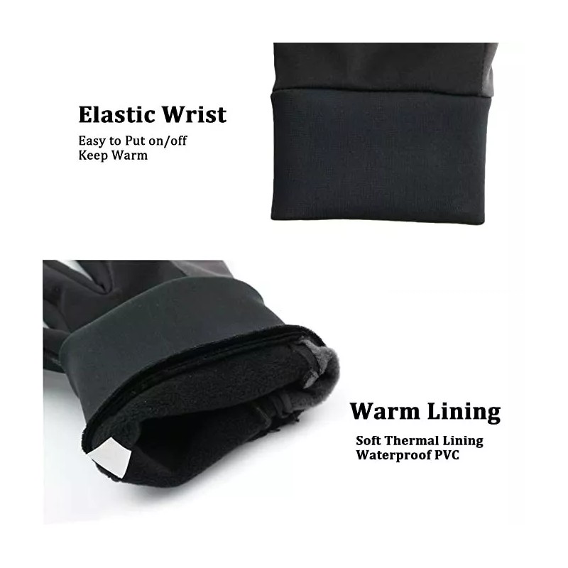 OZERO Winter Thermal Gloves Men Women Touch Screen Water Resistant