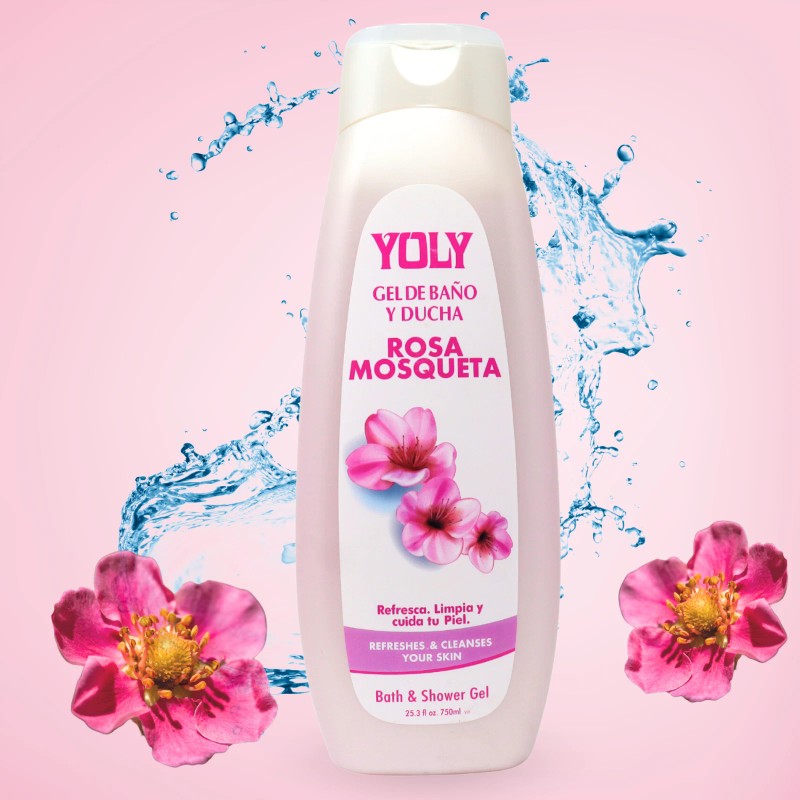 YOLY Rosehip Shower Gel - Moisturizing Body Wash [PACK OF