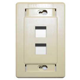 Belden AX102582 Surface Mount Box Plate, Smb, 2 Port, 1 Gang, Ivory Finish