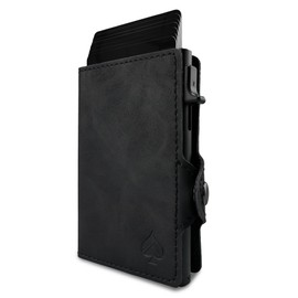 CARD Nine Clip Wallet with RFID Protection - Cash Clip Wallet - Slim Wallet with Money Clip - Card Case for Men and Women - Wallet for Cards & Notes - Wallet, black, Modern