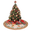 Christmas Tree Skirt,Gingerbread Xmas Tree Skirt Rustic Farmhouse Tree Skirt