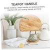 SHOWERORO 2pcs Retro Wooden Teapot Handle Replacement Ergonomic Kettle Grip