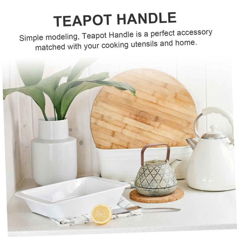SHOWERORO 2pcs Retro Wooden Teapot Handle Replacement Ergonomic Kettle Grip