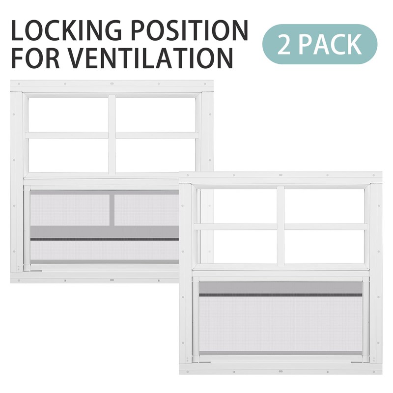 Tandefio 2 Pack Shed Window, 16'' x 16'' White Transom