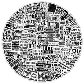 100PSC Small Size Black & White Motivational Words Stickers, Cool Art Graffiti English Stickers for Laptops Guitars Luggage, Waterproof Vinyl Reward Decals for Teens Adults