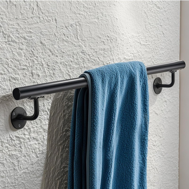 Purife 48 Inch Black Square Pipe Staircase Handrails - 4